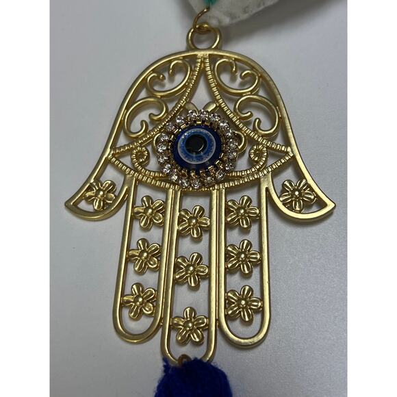 Evil Eye Hamsa Hand Large Hanging Charm - Picture 2 of 8